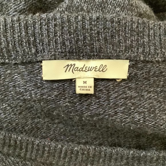 Madewell Women’s Medium Tie Cuff Crewneck Blue Sweater G9614 - Picture 5 of 6